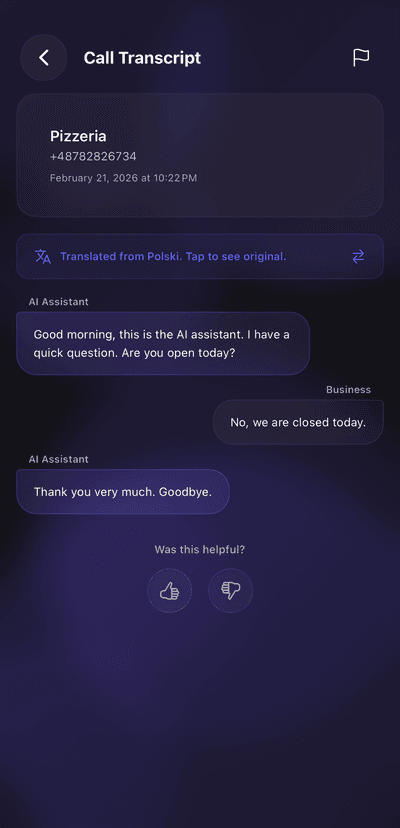 Full call transcript